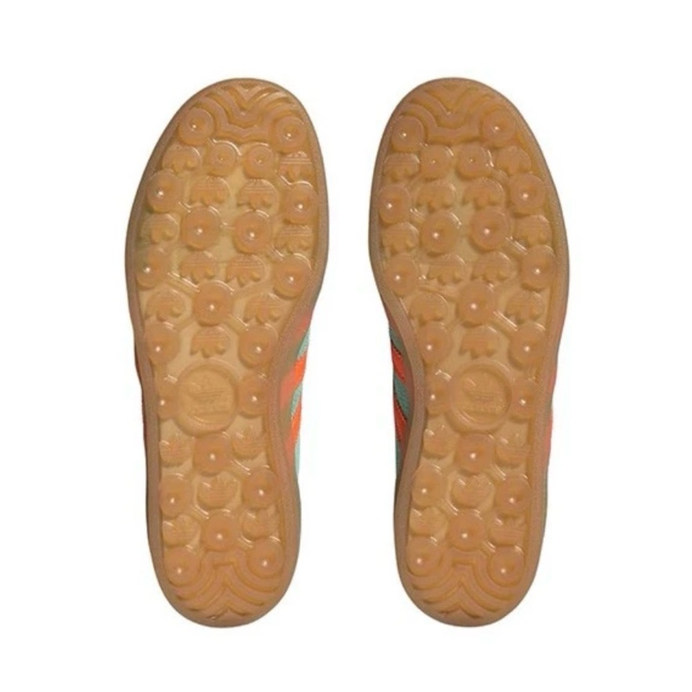 adidas Originals Mint Green Suede Sneakers with Orange Accents - Picture 8 of 11